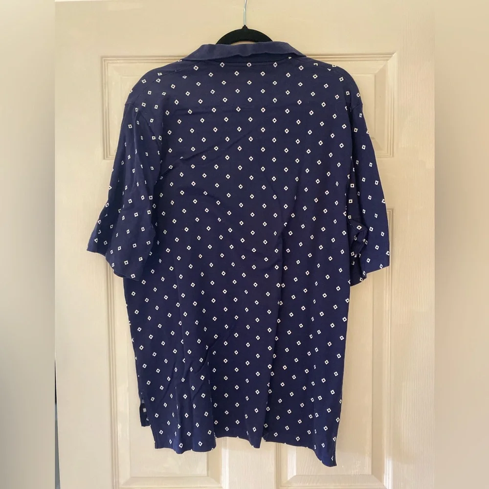 Polo Golf Ralph Lauren Blue Patterned Performance Polo Shirt Men’s Size Large